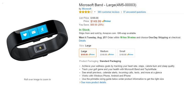 Fotografía - [Alerta Trato] El Android-Compatible Microsoft Band fitness Tracker es $ 150 ($ 50 de descuento) en Amazon